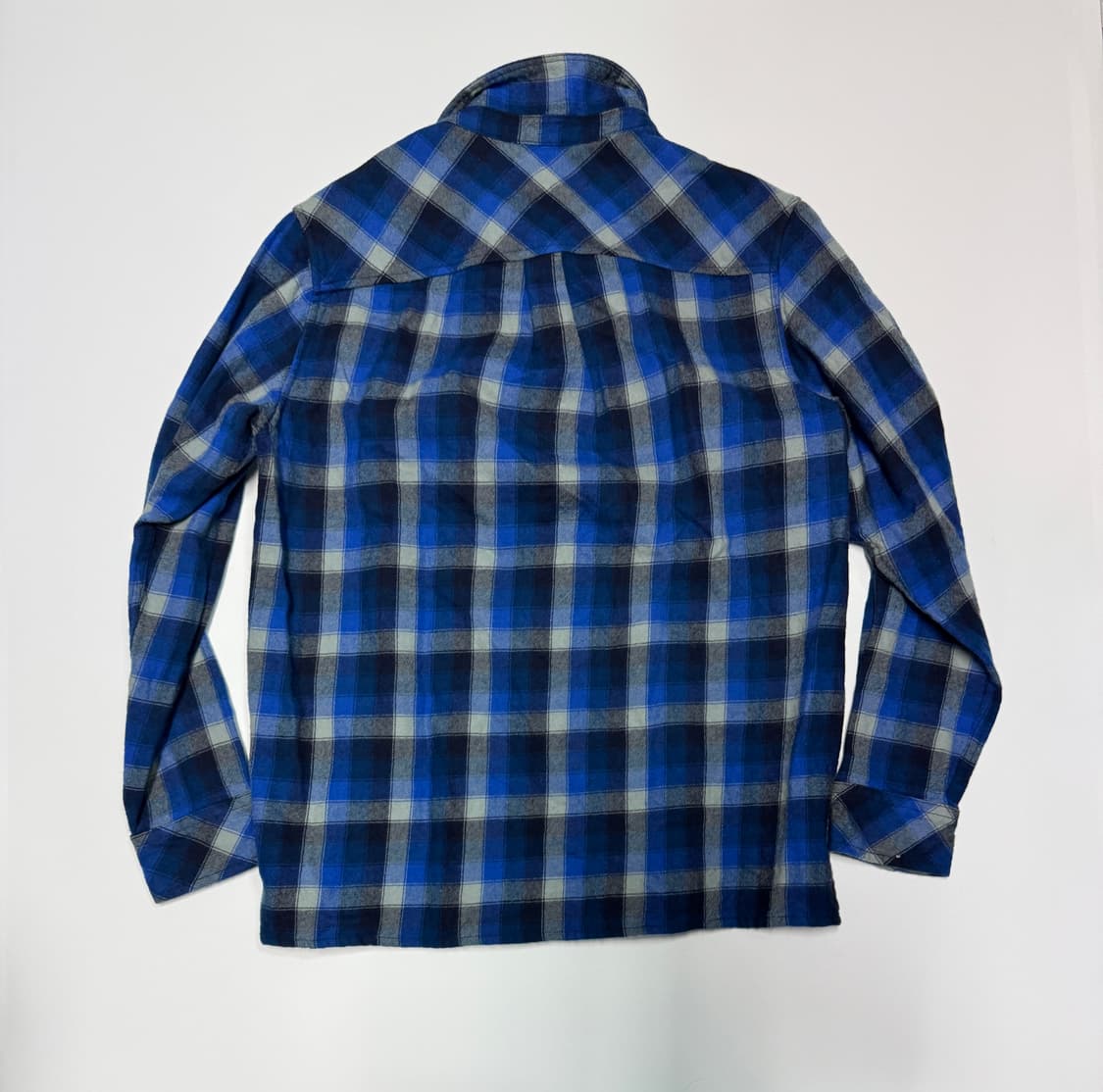 노스페이스 블루 울 체크 셔츠 L 상품이미지2