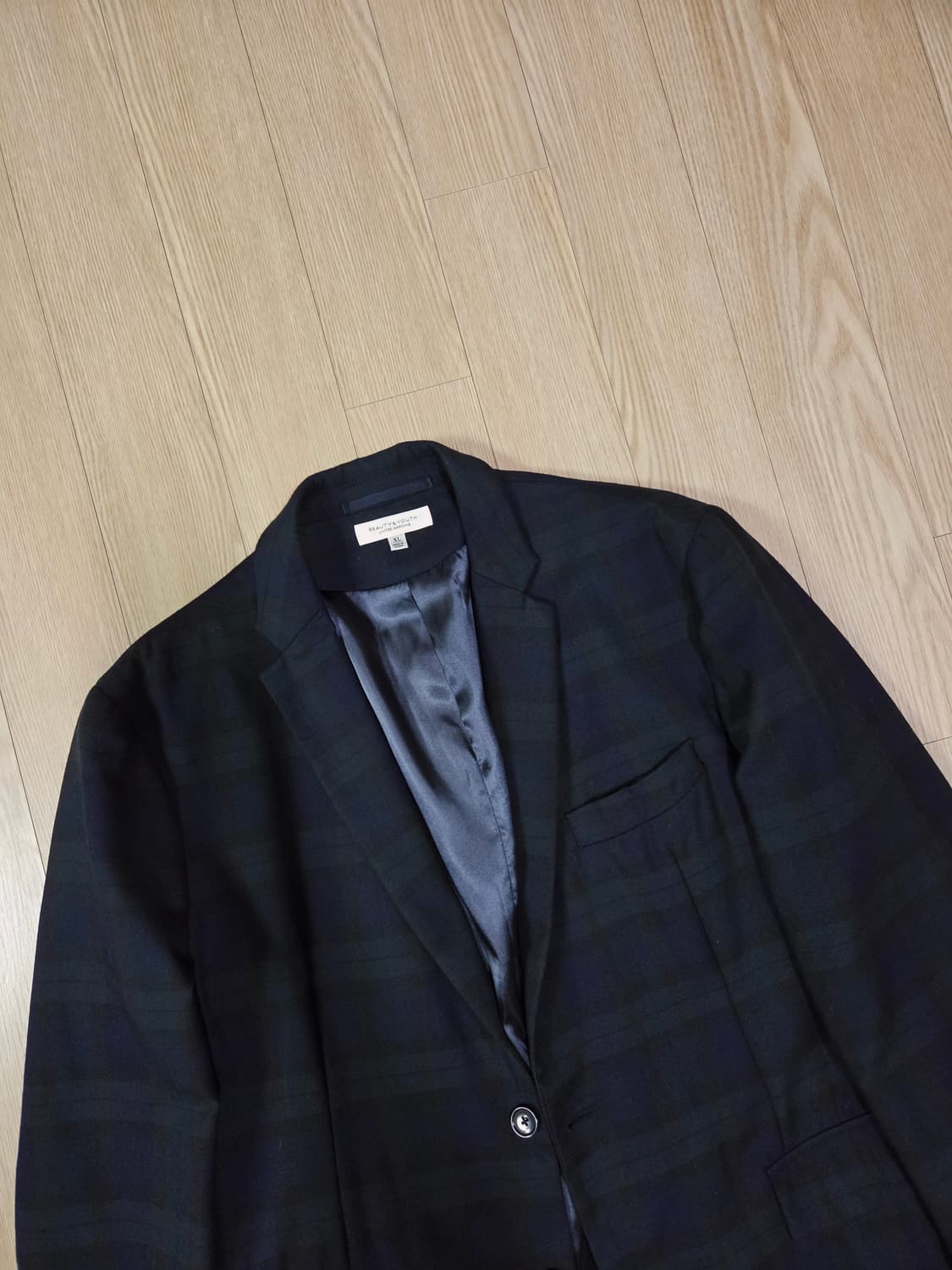 뷰티앤유스 블랙와치 울 블랜딩 블레이져 재킷 상품이미지3