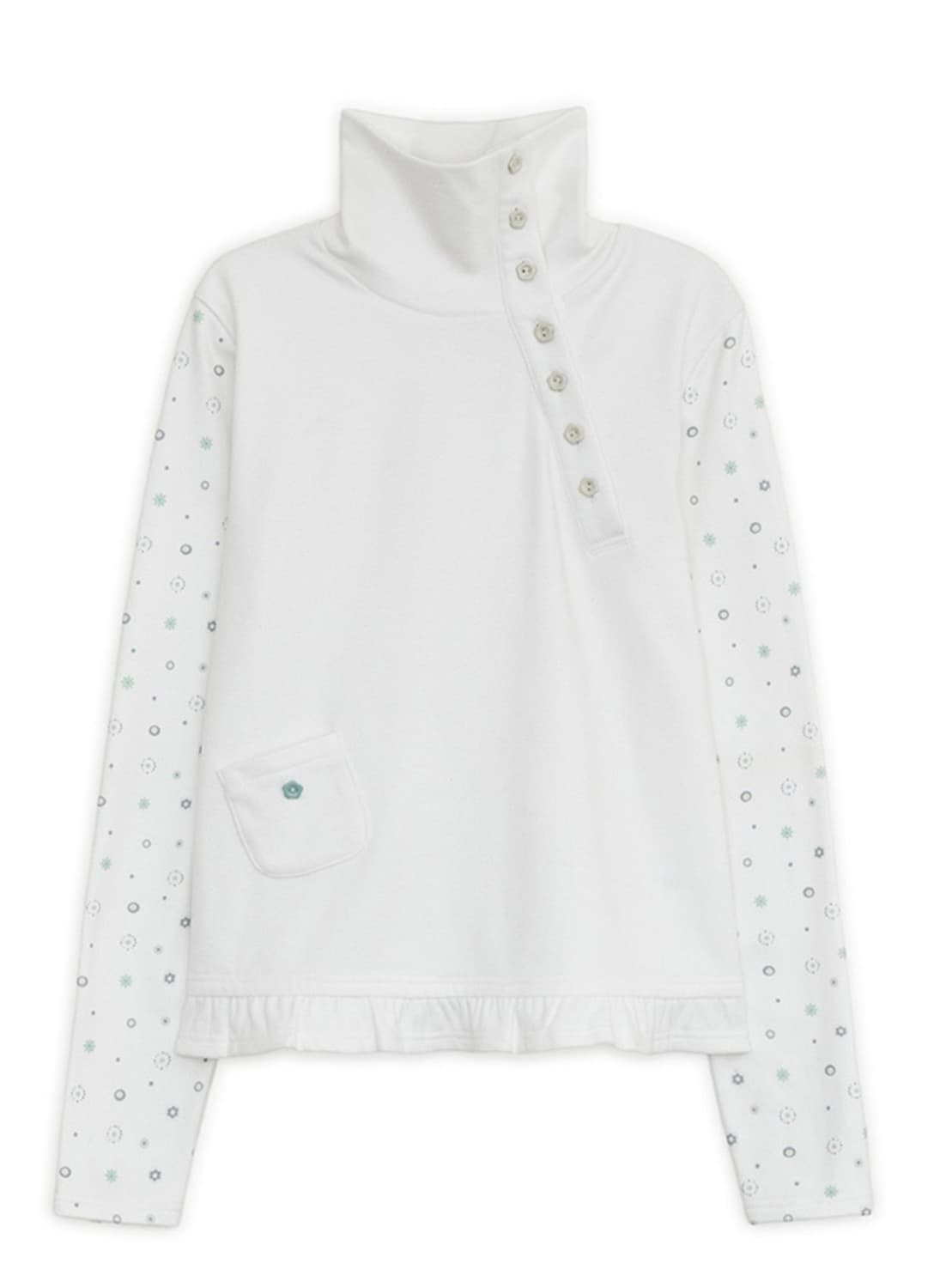 허그유어스킨 플라워 버튼 폴라탑 상품이미지1