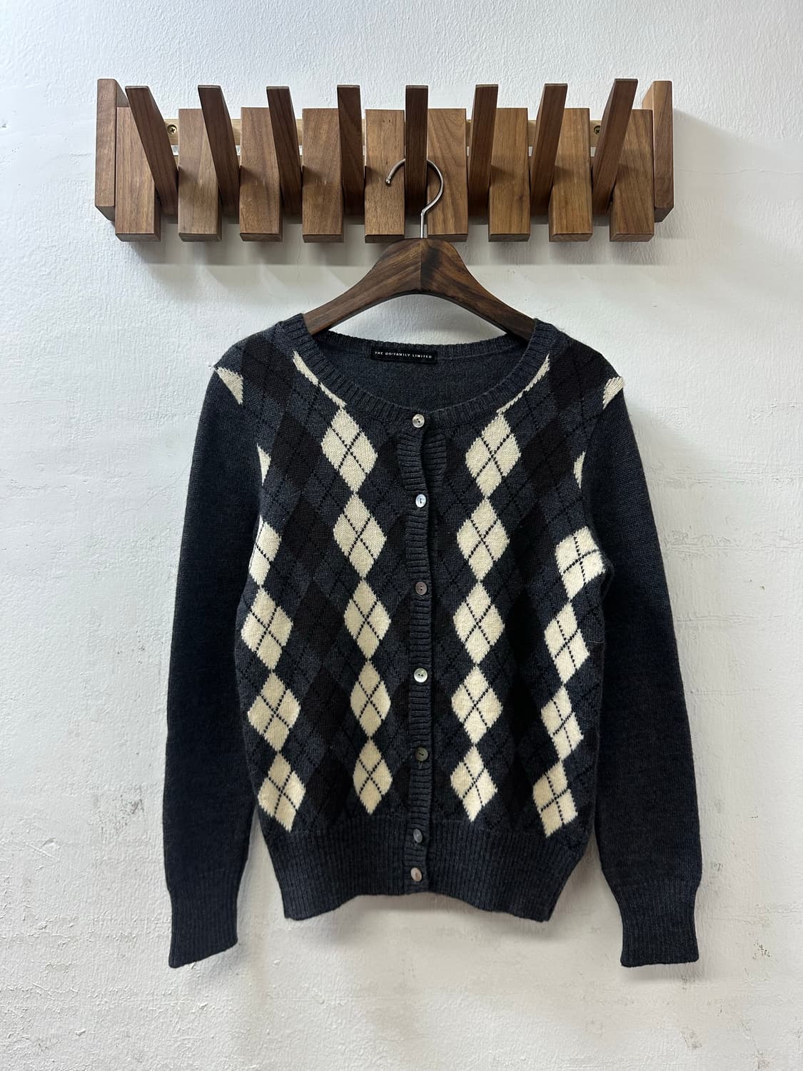 일본빈티지 아가일 패턴 니트 가디건 상품이미지1