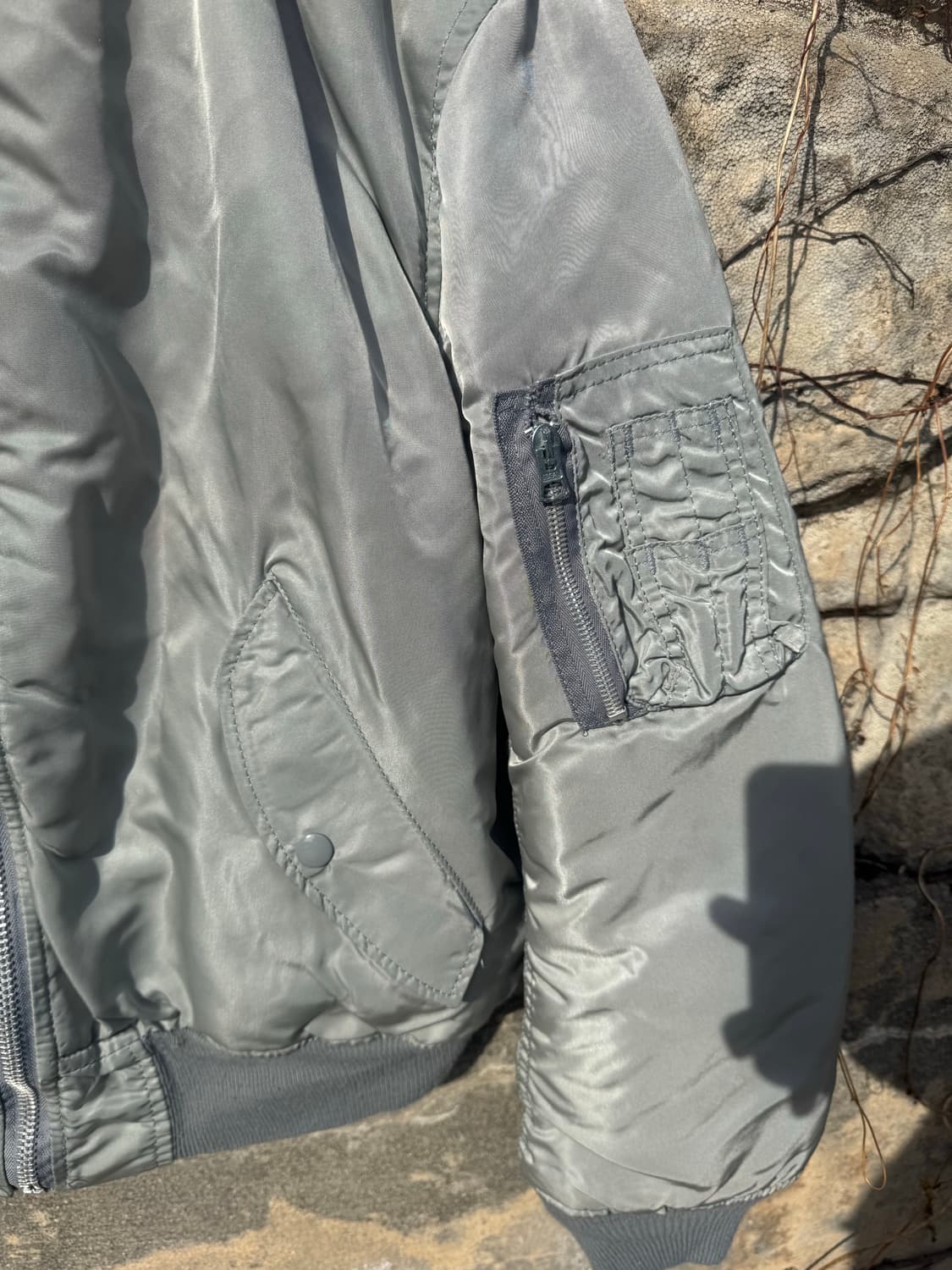 90s 알파인더스트리 미군 미공군 ma-1 항공 점퍼 자켓 그레이 상품이미지4