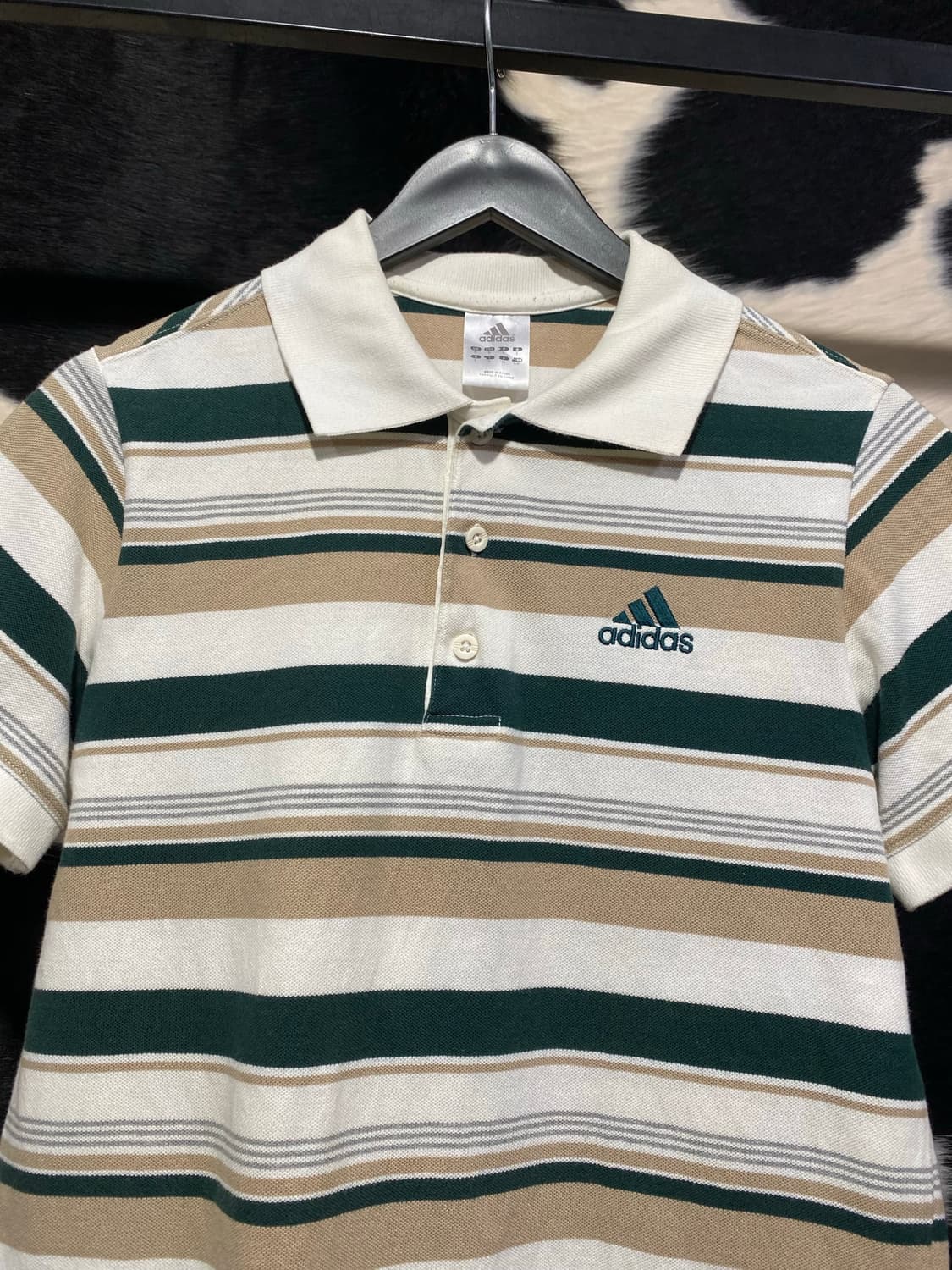 Adidas 그린 스트라이프 폴로 반팔 티셔츠 상품이미지2
