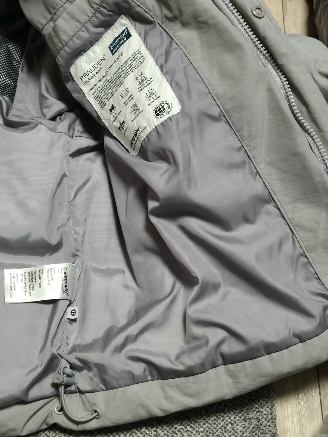 코드그라피 그레이 유틸리티 덕다운 숏 패딩 M 상품이미지8