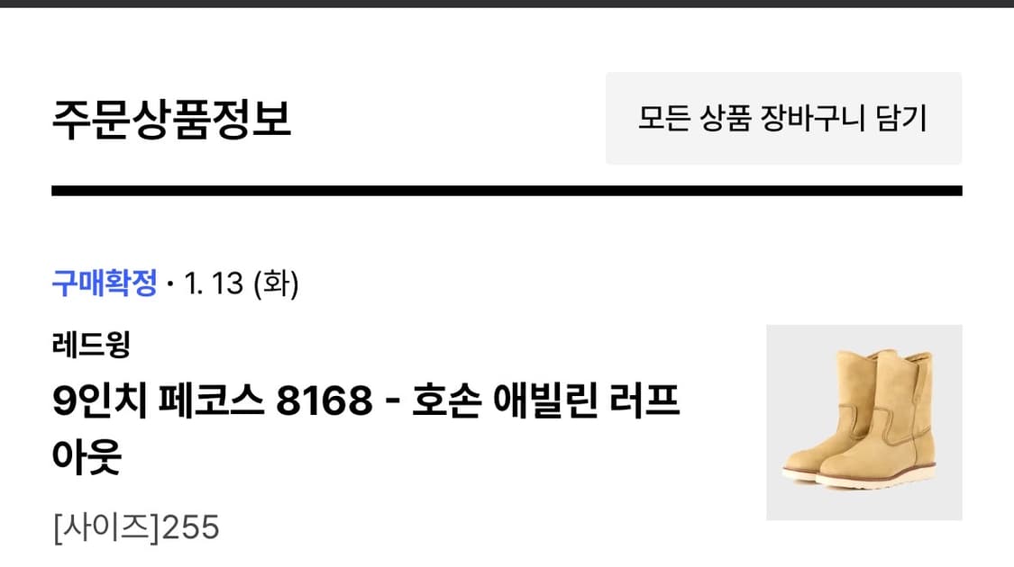 레드윙 페코스8168 사이즈255[7.5E] 상품이미지10