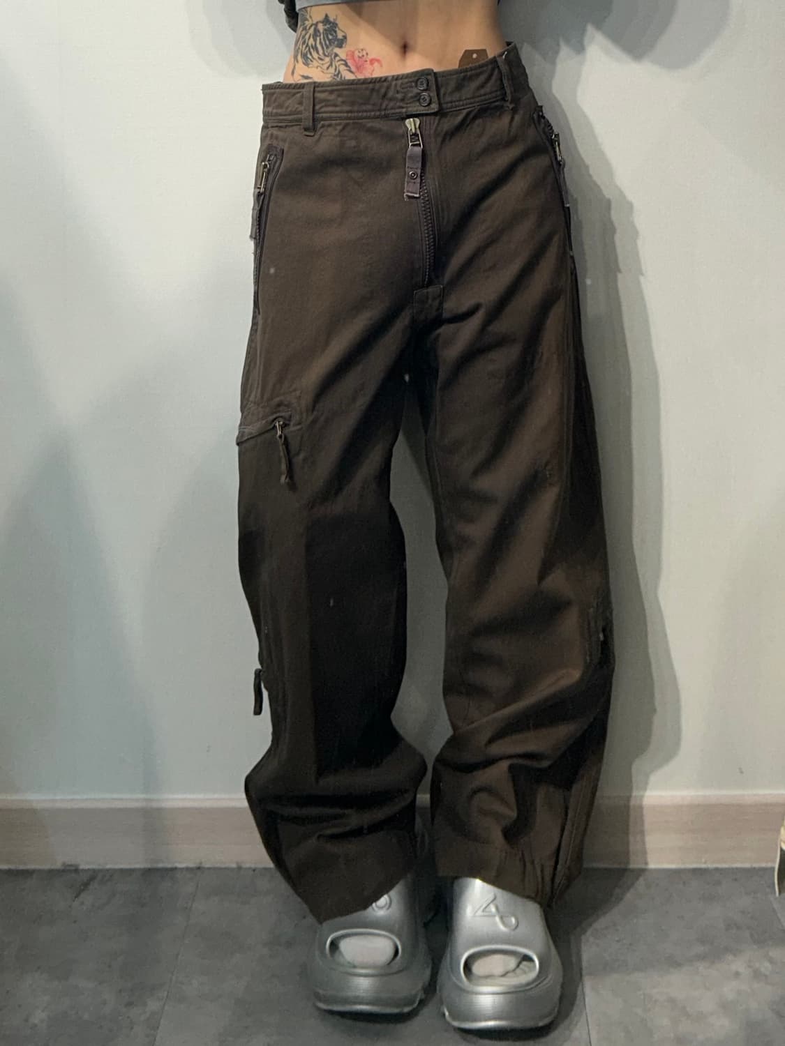 XL TASSO 빈티지 와이드 카고 팬츠 다크 브라운 상품이미지1