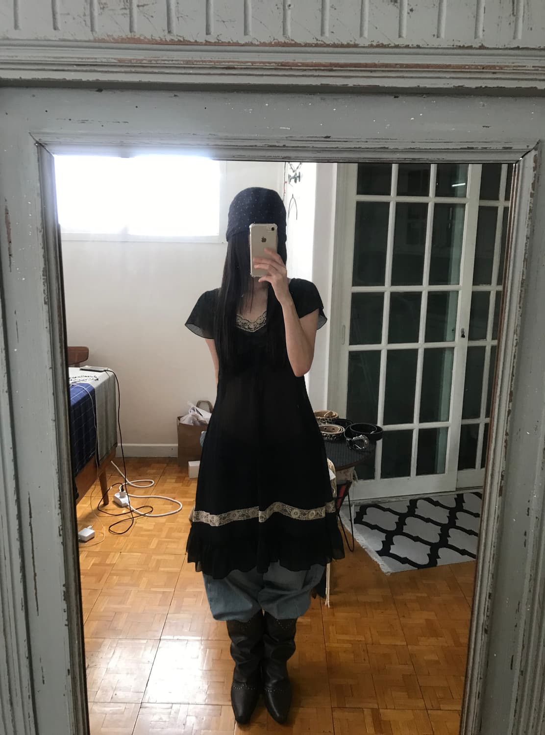 vintage see-through lace one-piece 상품이미지2