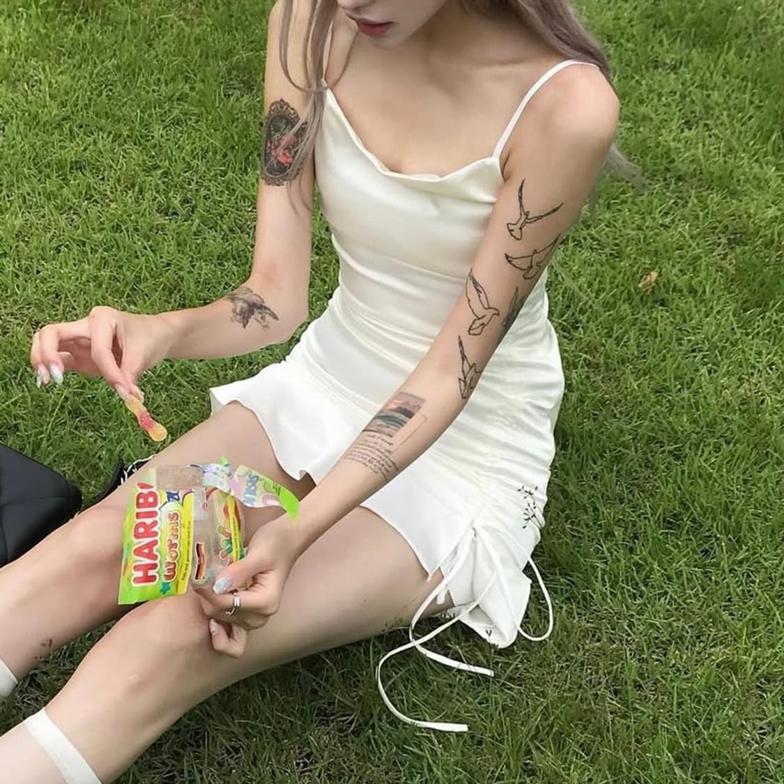 badress made satin shirring one piece 상품이미지2