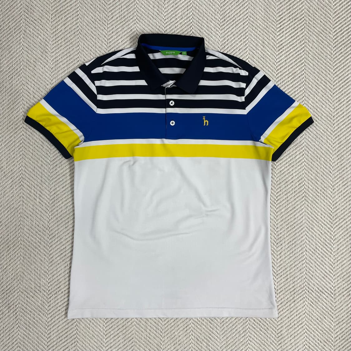 헤지스 골프 남성 105 사이즈 스트라이프 카라티 상품이미지1