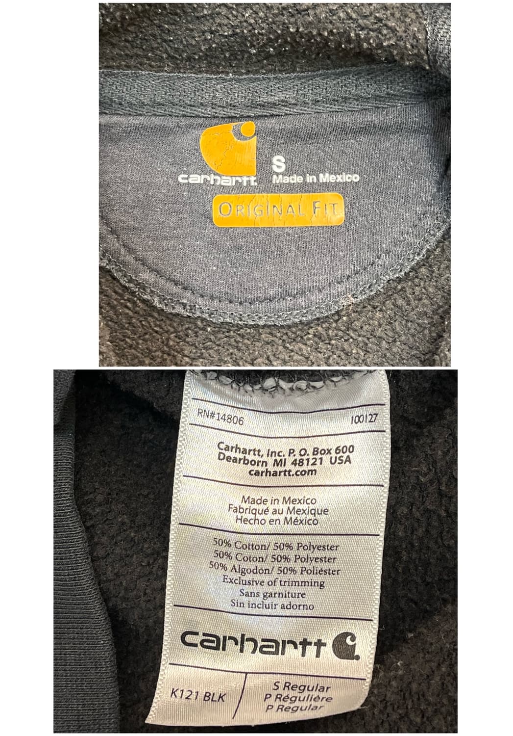 칼하트 기모 후드티 차콜 S #csz2830  상품이미지4