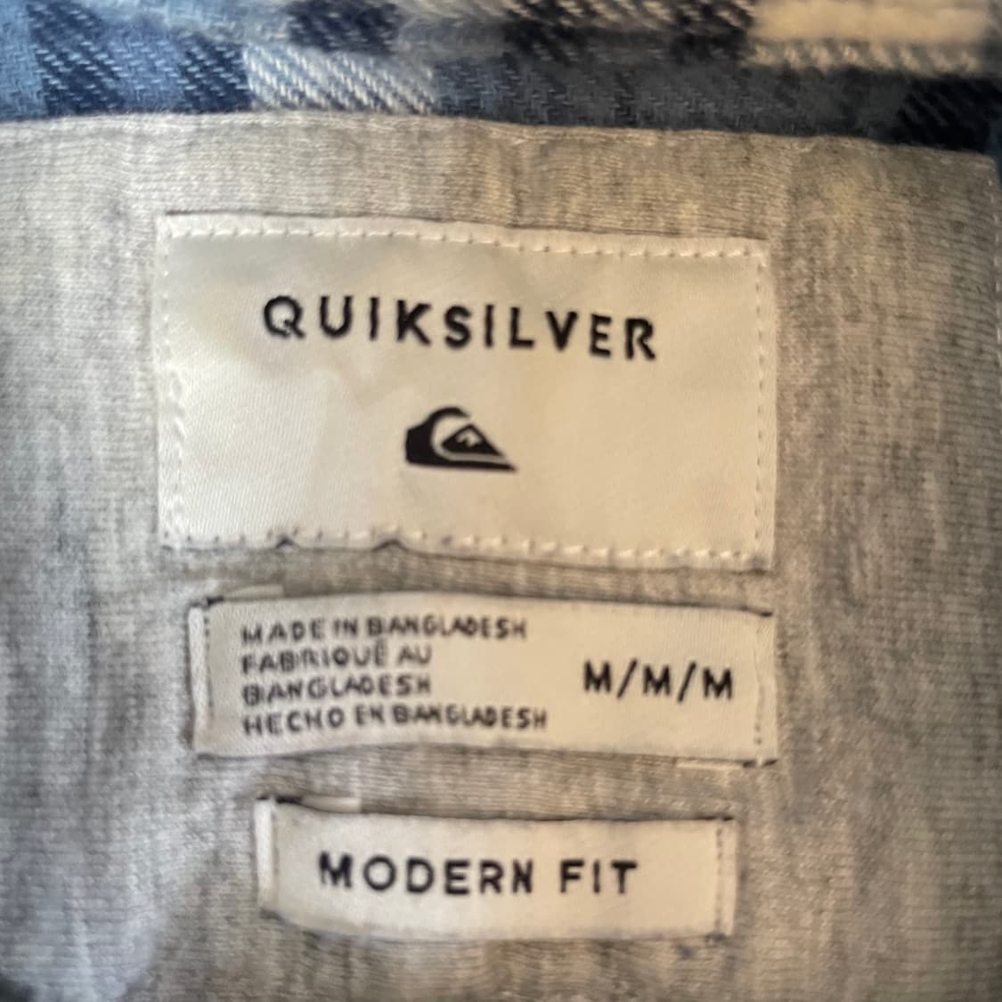 퀵실버 블루 체크 투포켓 플란넬 모던핏 셔츠 M 상품이미지5