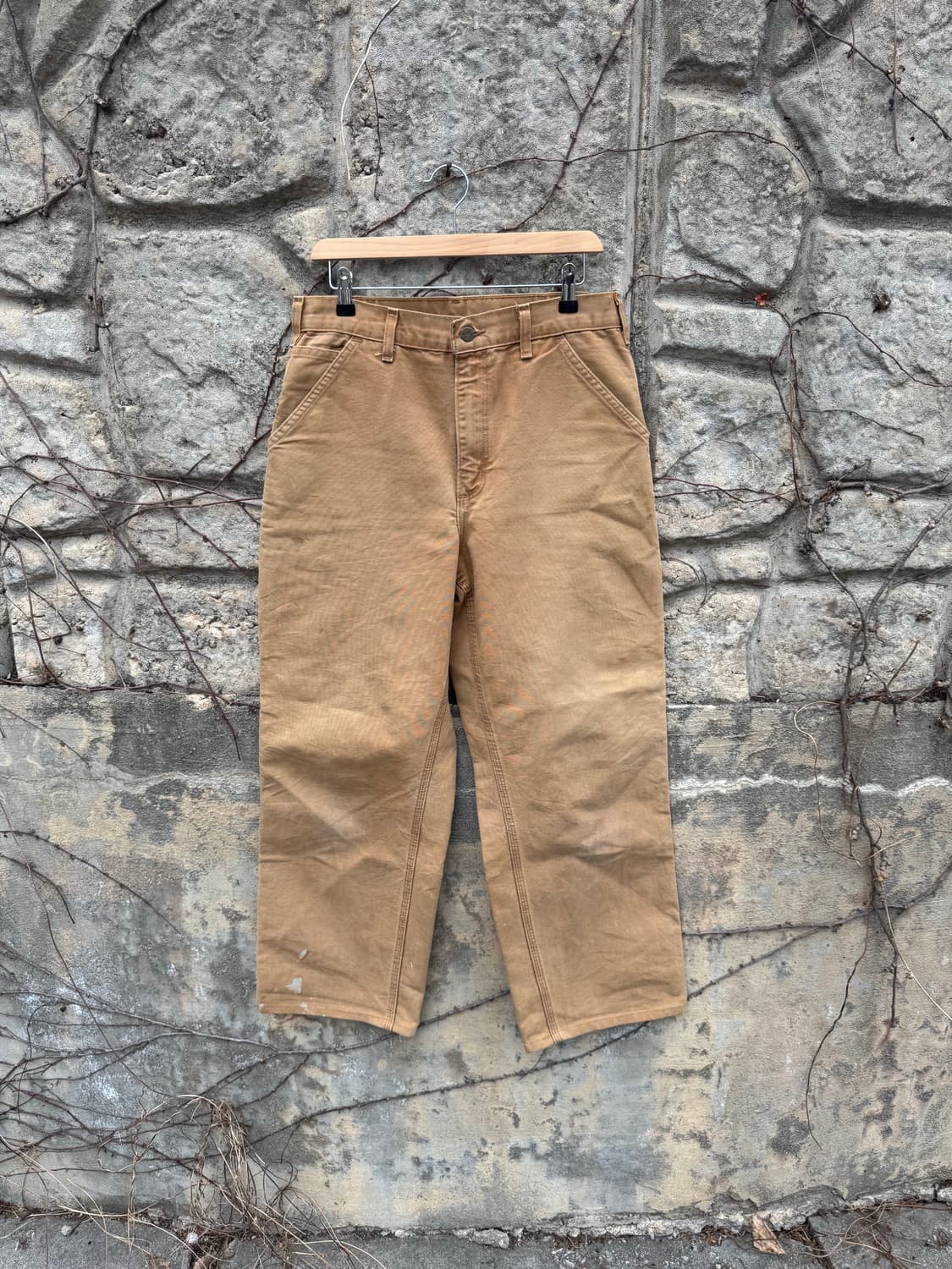 칼하트 빈티지 b11 브라운 페이딩 카펜터 싱글니 워크 팬츠 32 상품이미지1