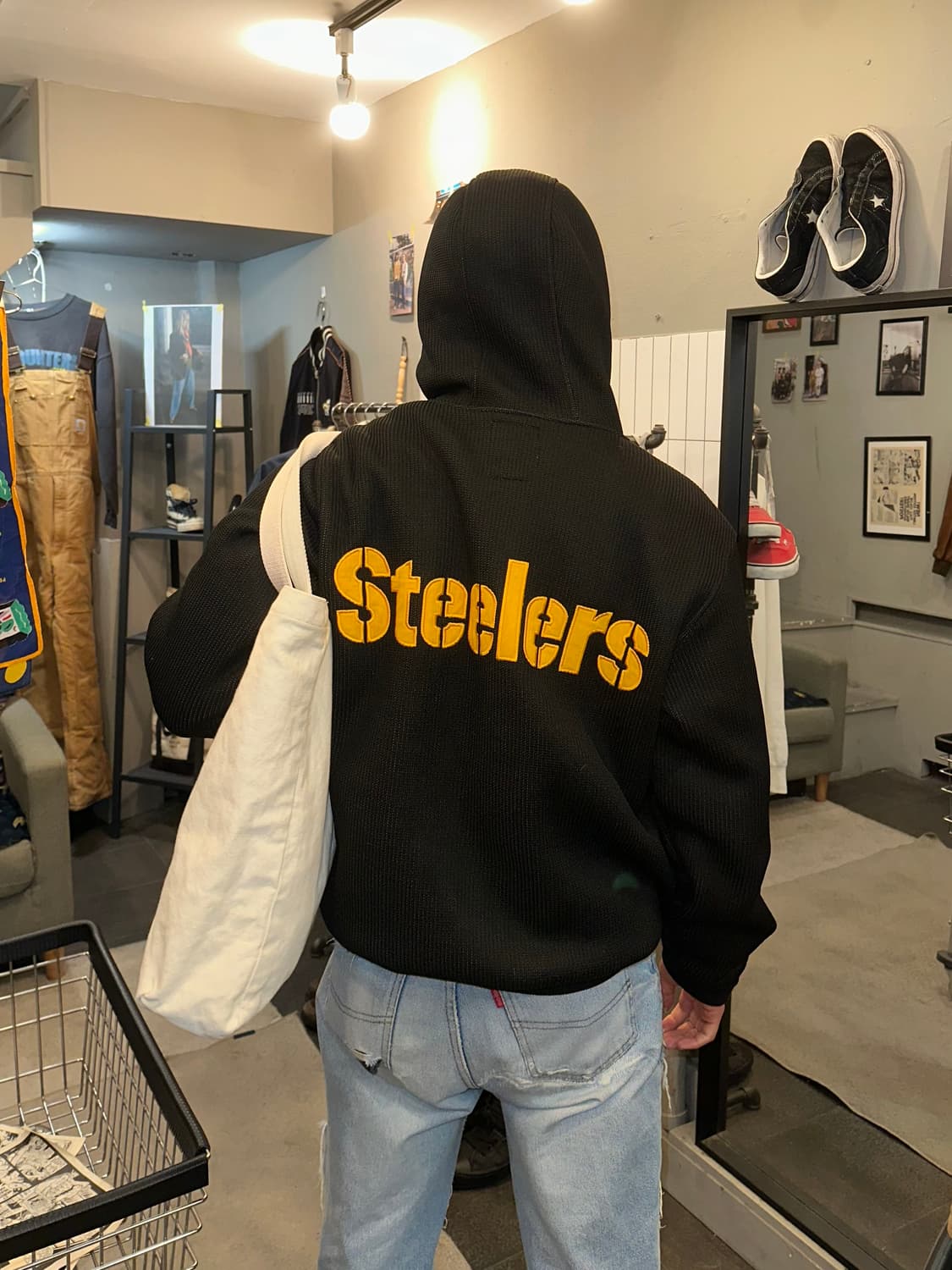 00’s NFL Steelers sherpa hood zip-up 상품이미지1