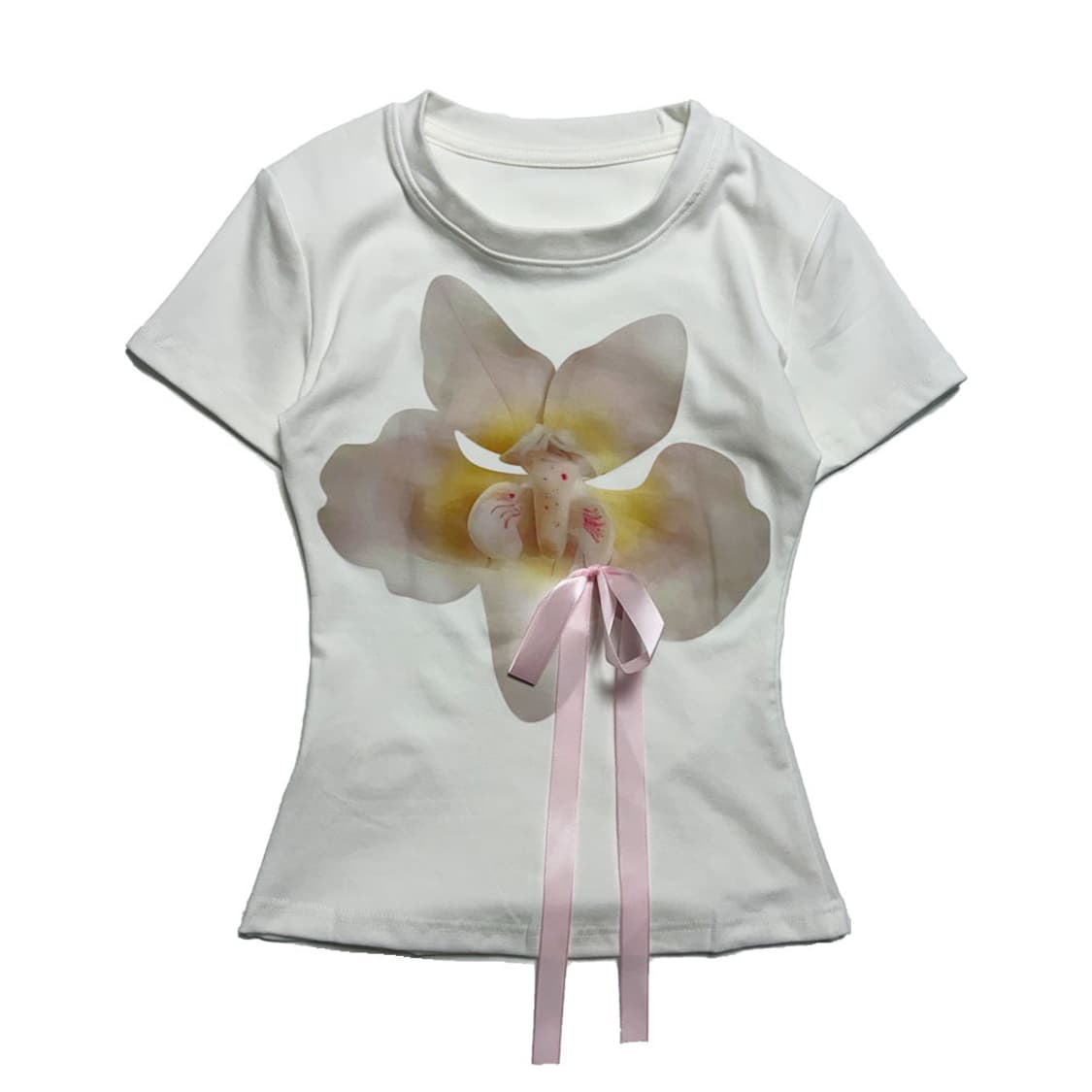 새상품 여자 플라워 리본 반팔티 상품이미지1