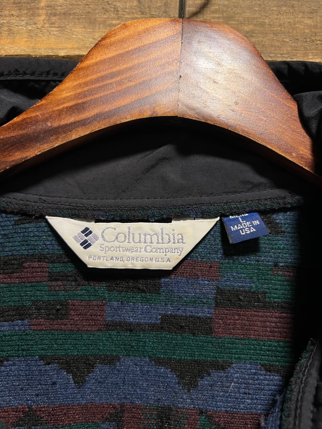 [L]90's 컬럼비아 USA Made 네이티브 패턴 스냅 딥파일 플리스 상품이미지2