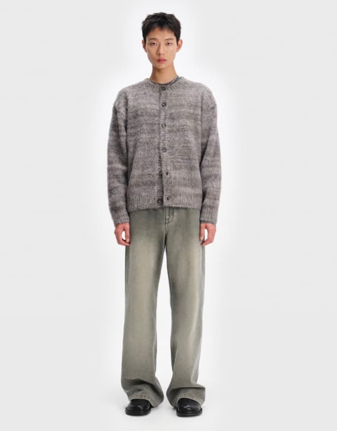 [95] 24f/w 벨리에 탐 브러쉬드 가디건 포그 그레이 상품이미지3