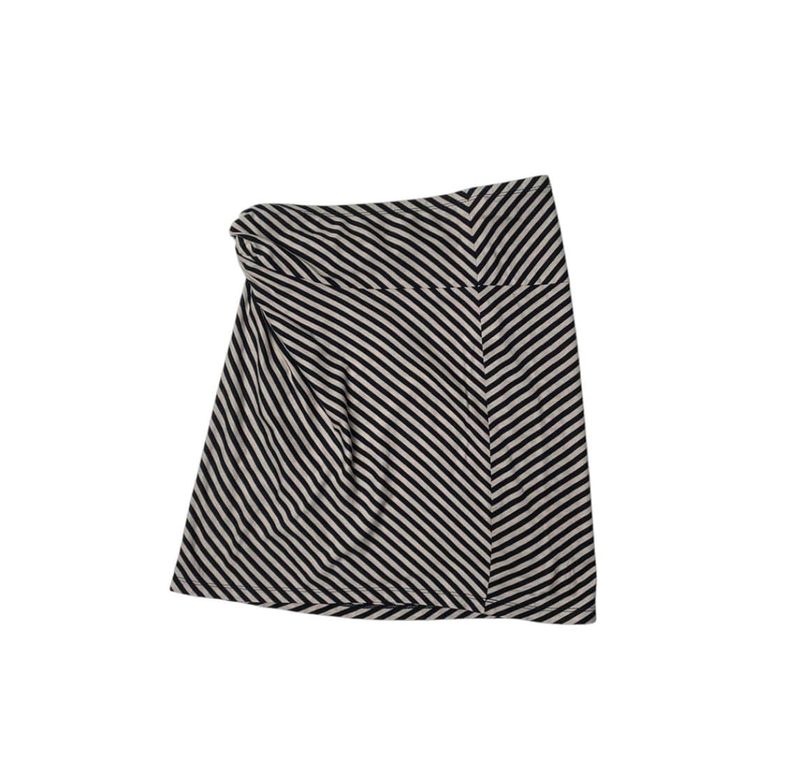 스트라이프 코튼 져지 스커트 상품이미지3