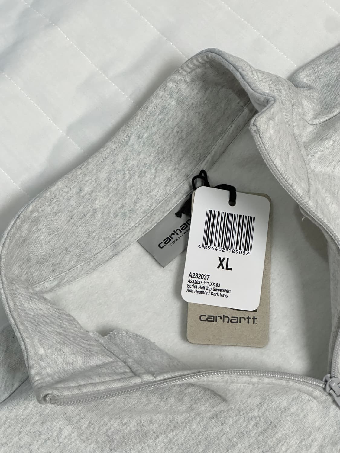 [xl] 칼하트 wip 하프집업 맨투맨 그레이 상품이미지6