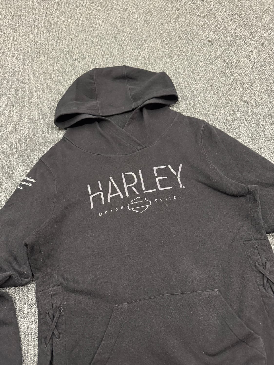 할리데이비슨 빈티지 여성 옆 트임 후드티 상품이미지2