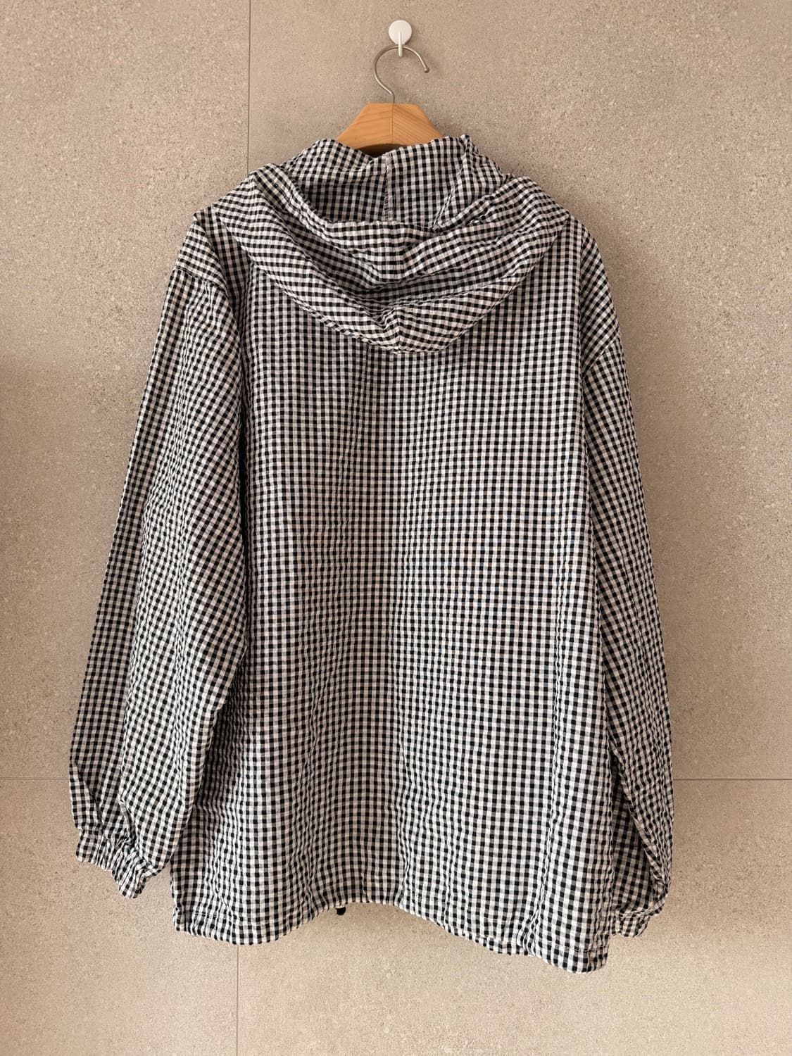 깅엄 후드 집업 오버핏 xl 상품이미지2