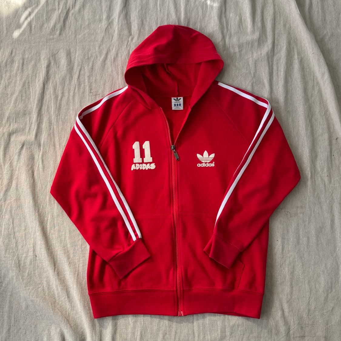 아디다스 90s 백로고 레드 후드집업 M 상품이미지2