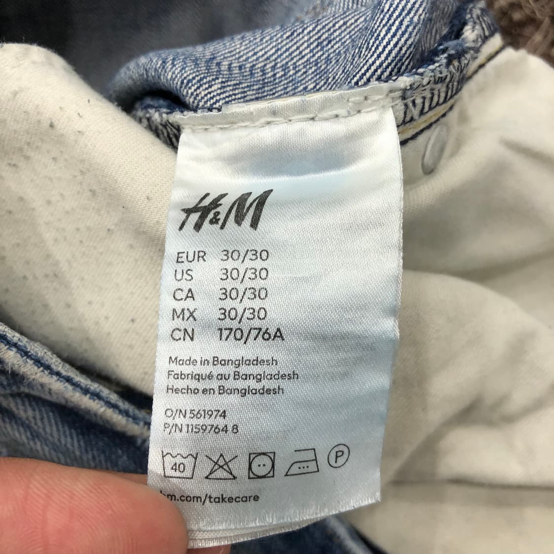 H&M 부츠컷 워싱 데님 팬츠 상품이미지5