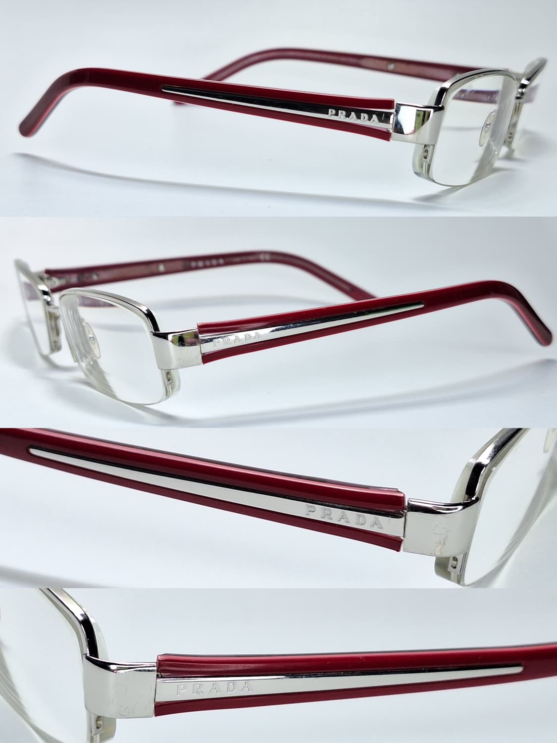00s 빈티지 이탈리아제 프라다 PRADA VPR 691 반무테 안경테 상품이미지4