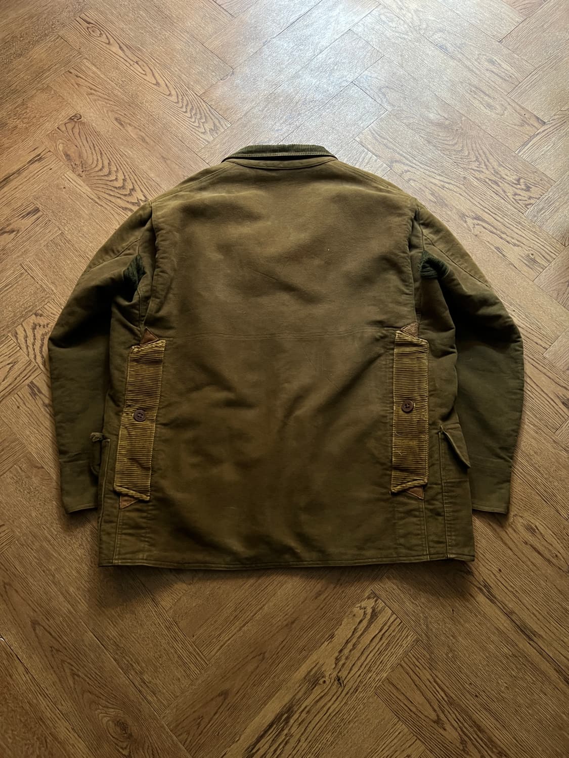 [XL]6~70's 유로 빈티지 체크 라이닝 브라운 섀미 헌팅 자켓 상품이미지8