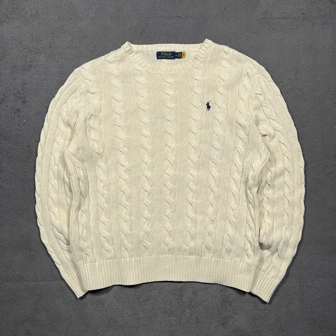 폴로 QR 아이보리 꽈배기 니트 상품이미지2