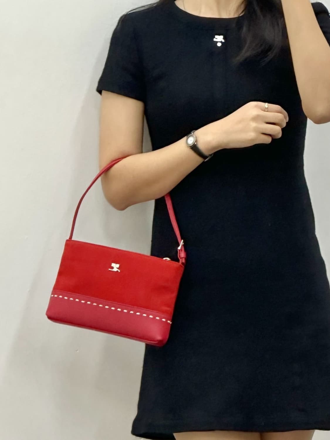 courreges / 꾸레쥬 레드 스웨이드 미니 숄더백  상품이미지10