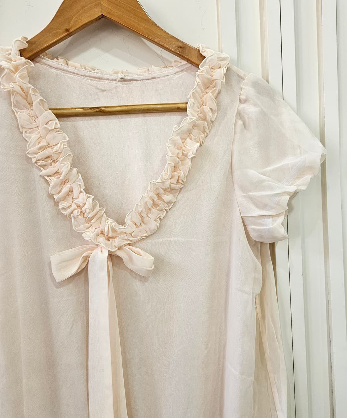 쉬폰 프릴 리본 원피스 상품이미지2