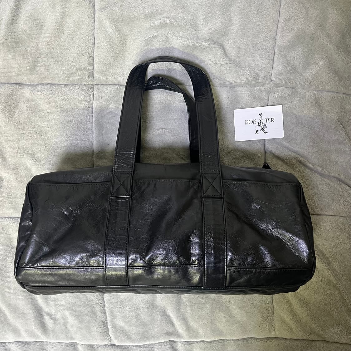 Porter 요시다 포터 레더 보스턴백 블랙 상품이미지1