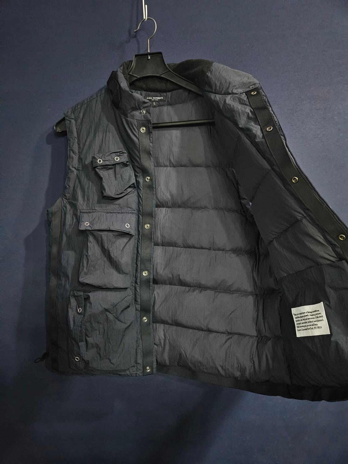 에이 블루 가먼츠 다크네이비 남성 100 덕다운 베스트  상품이미지7