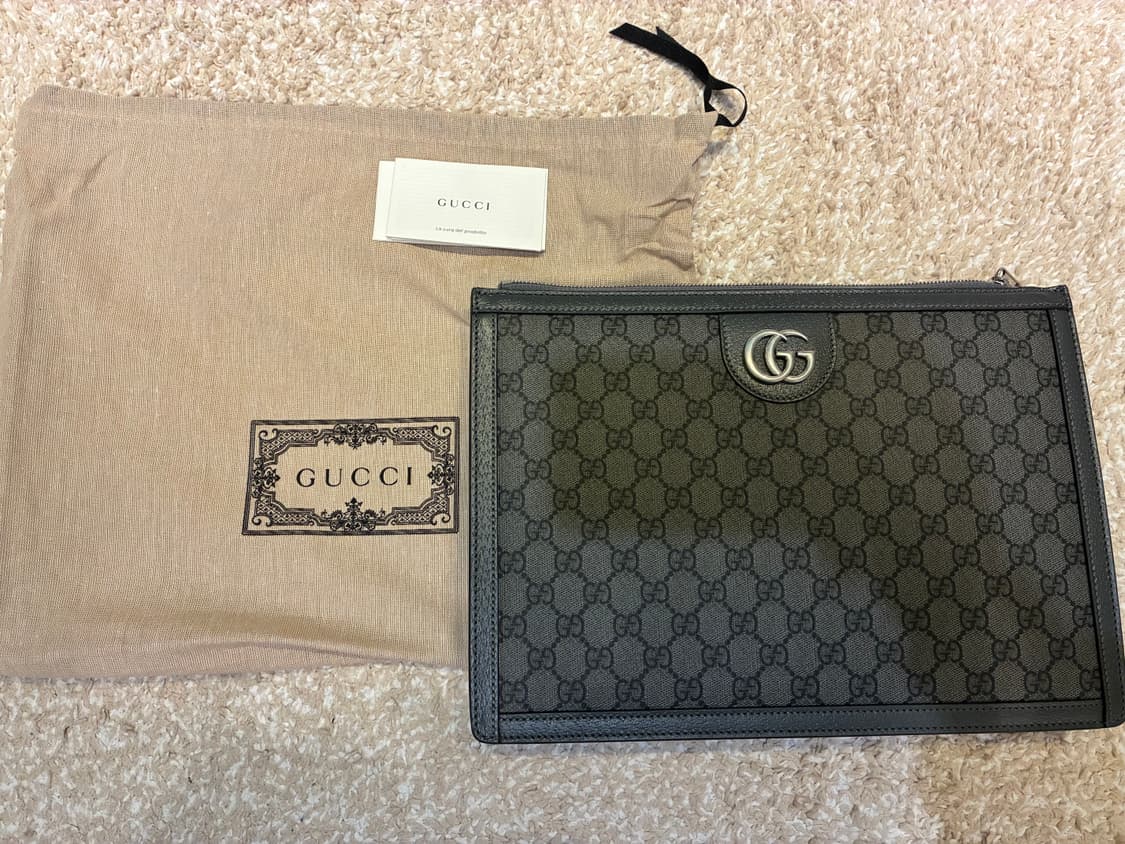 구찌 GG 오피디아 포트폴리오 케이스 그레이 블랙 (새상품) 상품이미지3