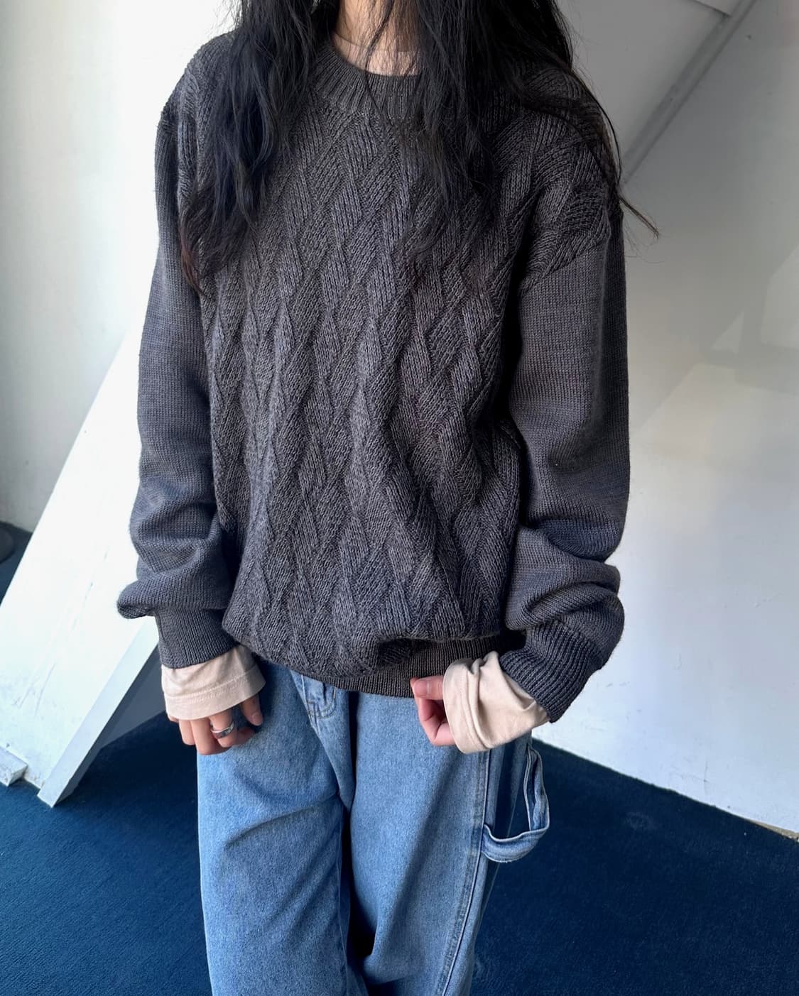 Design pattern wool blend knit P/O 상품이미지8