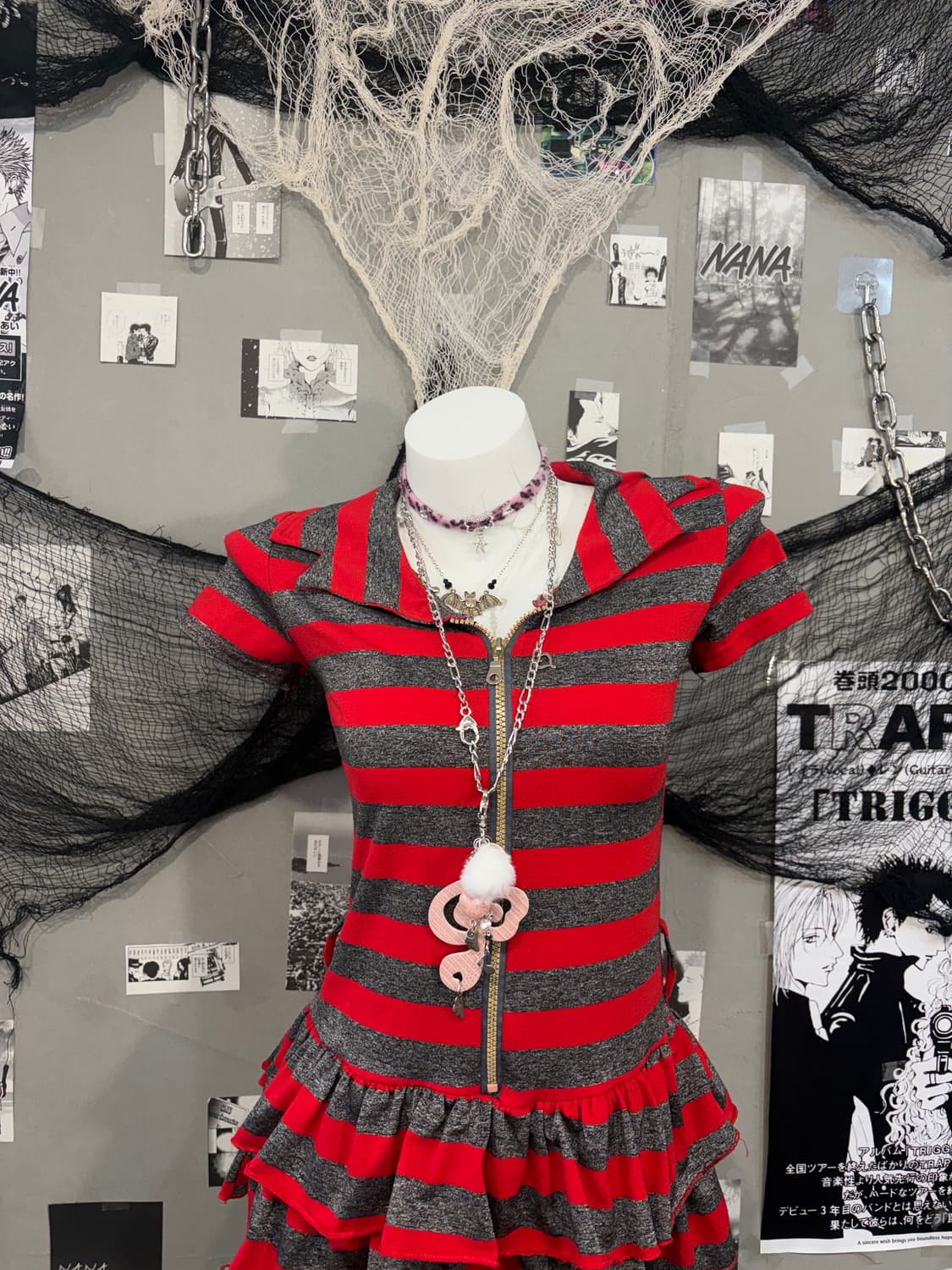 Kitsch Stripe frill half zip Top 상품이미지7