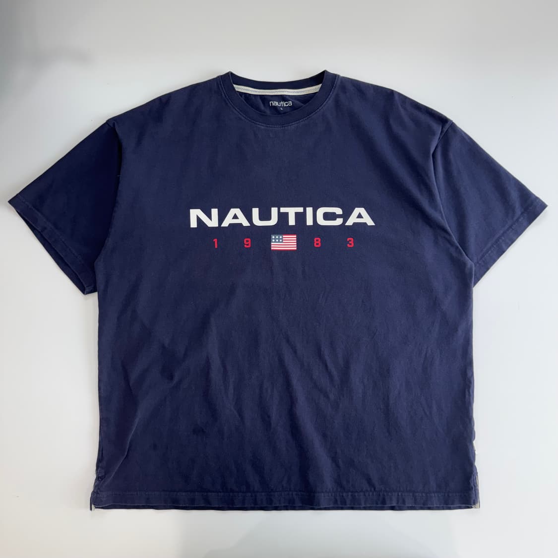 Nautica 노티카 스펠아웃로고 네이비 반팔 상품이미지3
