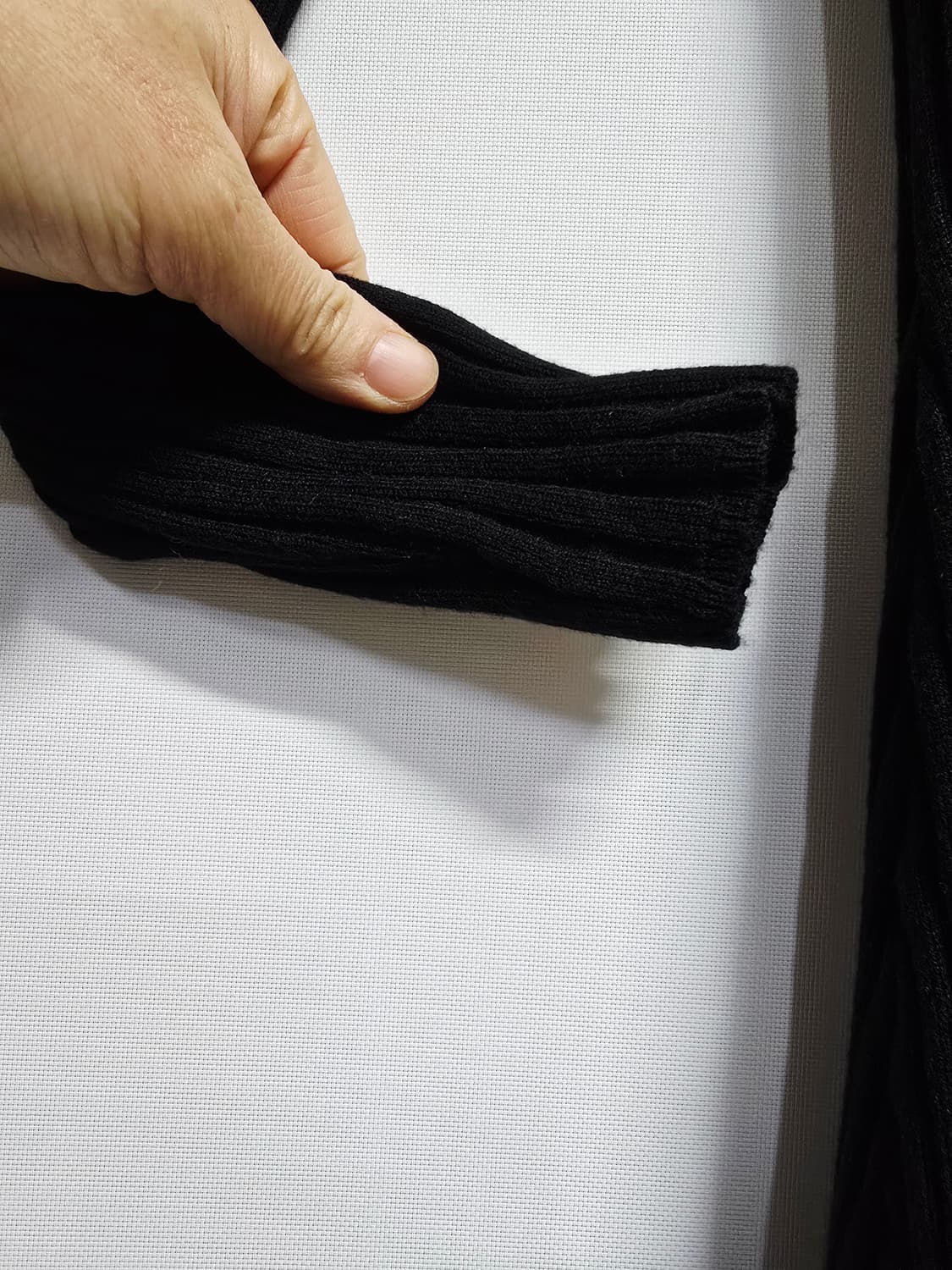 님프 블랙 골지 니트 롱 원피스 상품이미지5