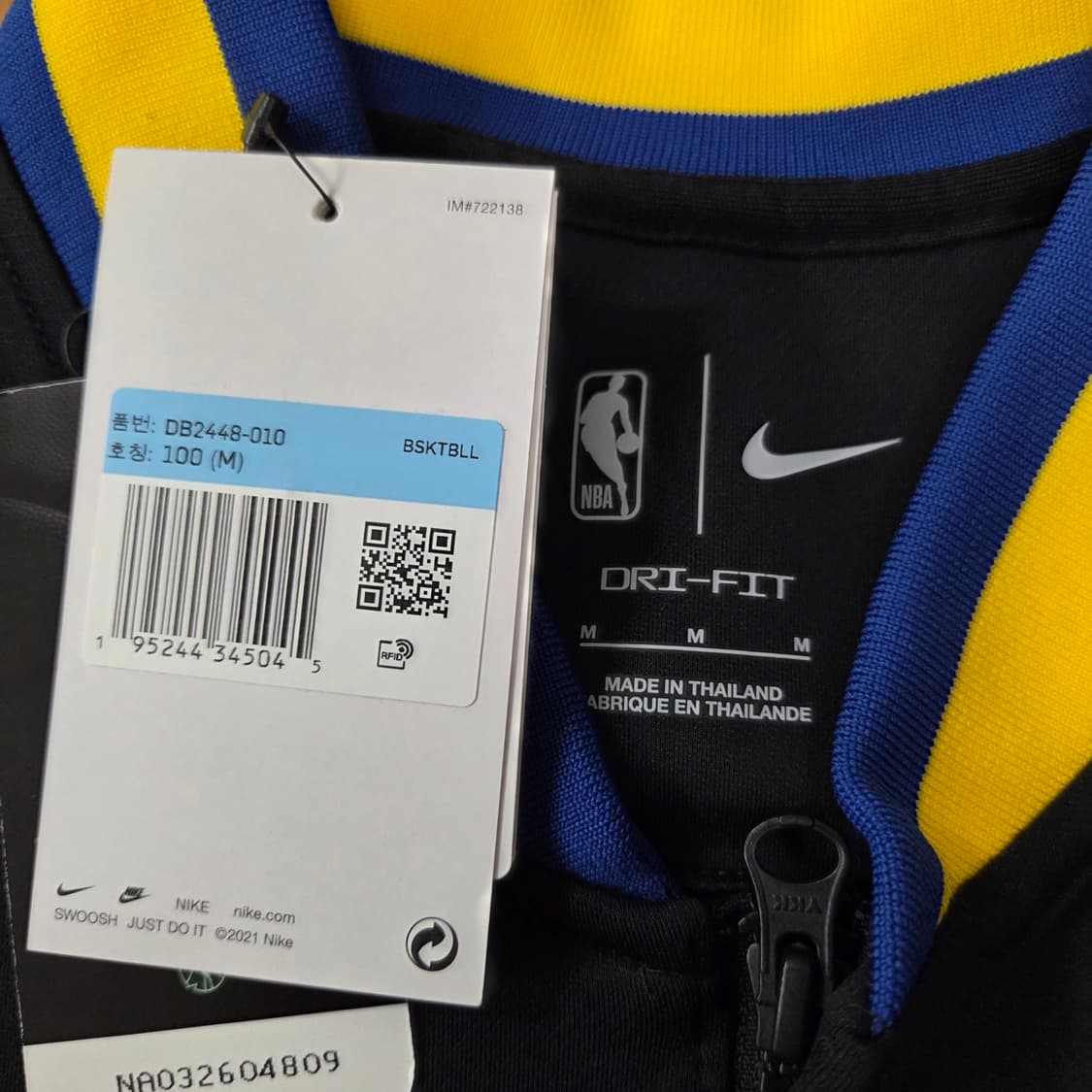 나이키 골든스테이트 워리어스 웜업 집업 자켓 nba 농구 상품이미지2