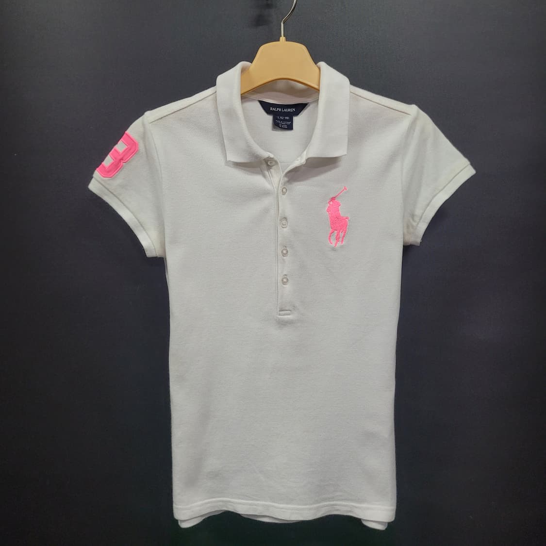 Ralph Lauren 랄프로렌 화이프 핑크 자수로고 빅포니 셔츠 상품이미지7