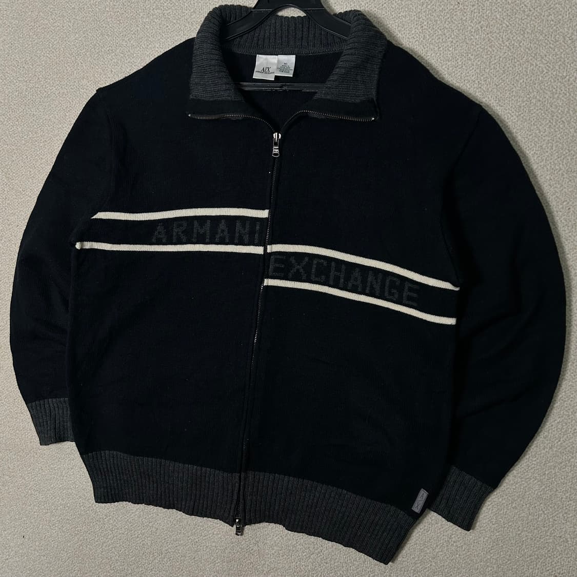 (XL) 아르마니 익스체인지 블랙 투웨이 니트집업  상품이미지2
