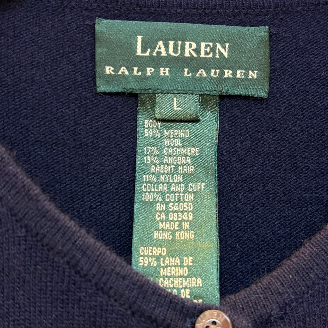 새상품급 90s USA 빈티지 랄프로렌 메리노울 케시미어 니트 가디건 상품이미지4