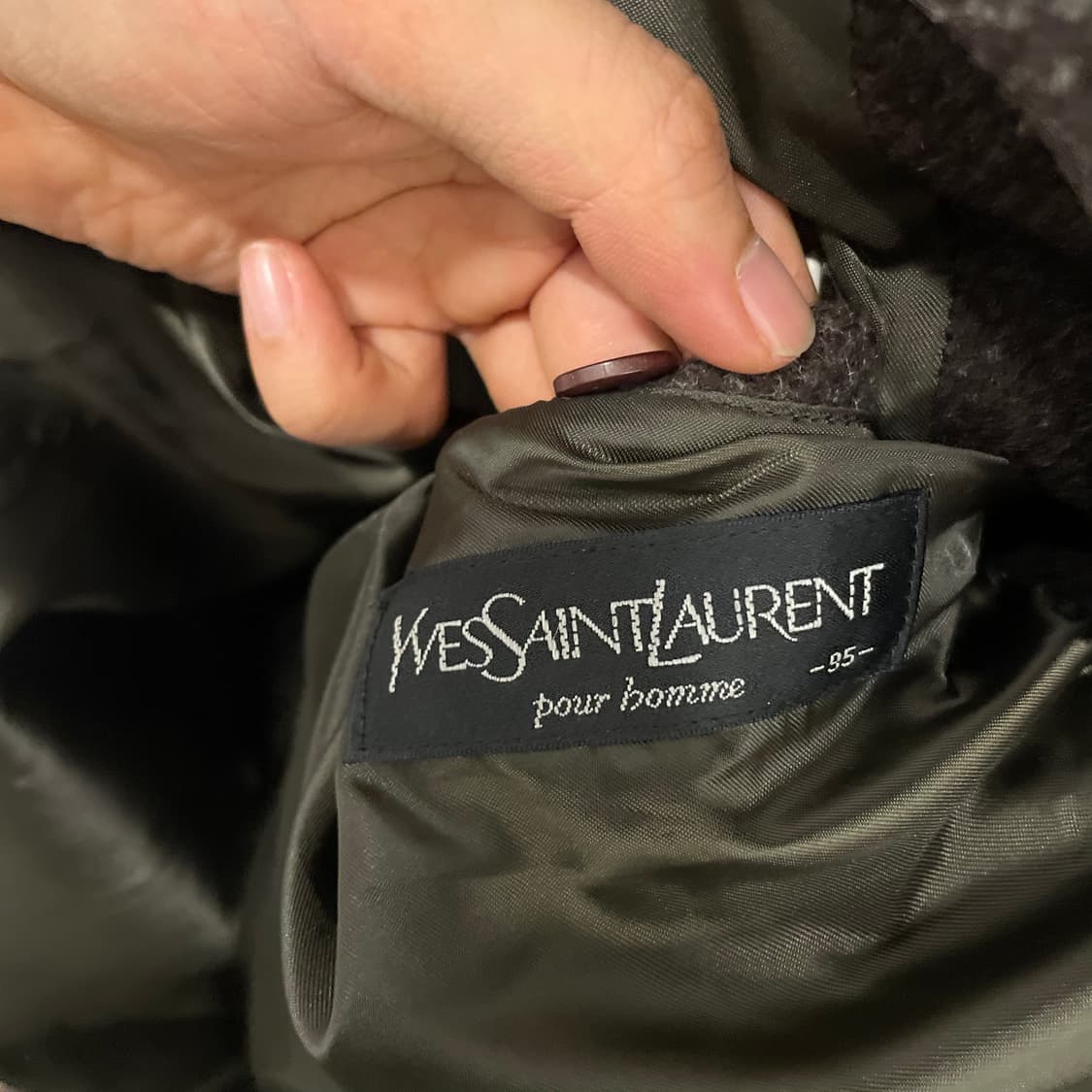 90s YSL 입생로랑 트윌 울 버튼 스트레이트 코트 상품이미지8