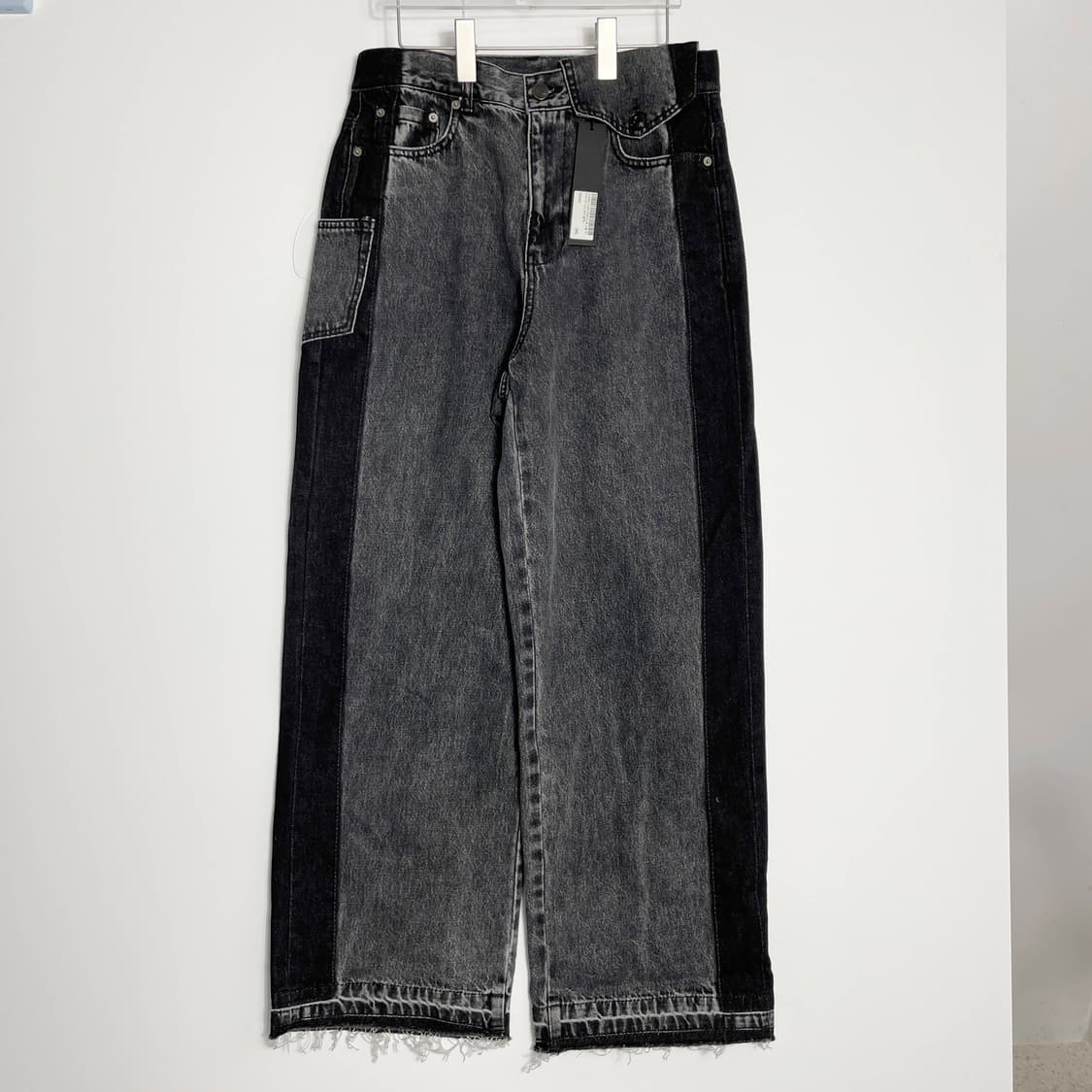 A2 노이어(Noirer) 새상품 콘트라스트 더블 워싱 와이드 데님 팬츠 상품이미지1