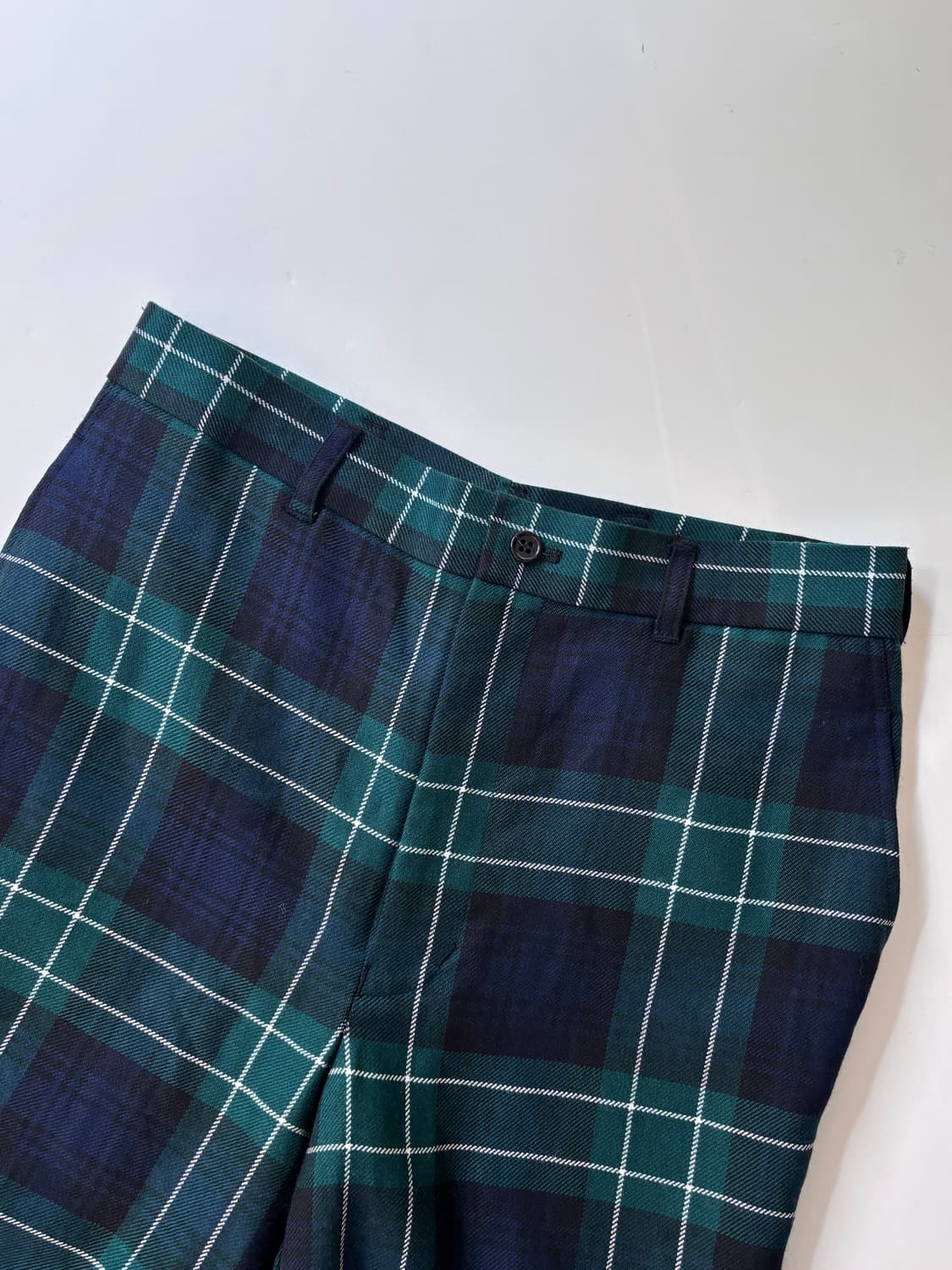 꼼데가르송 블랙 그린 체크 벨티드 팬츠 상품이미지6