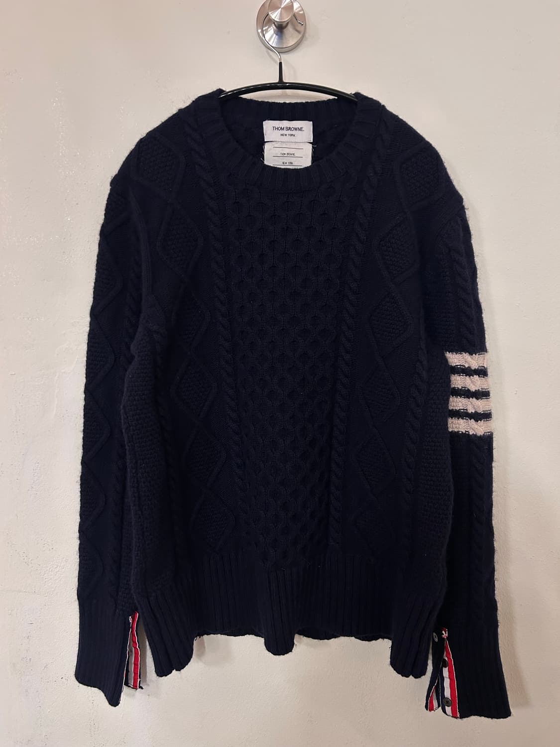 (정품) 톰브라운 네이비 케이블 니트 2사이즈 상품이미지1