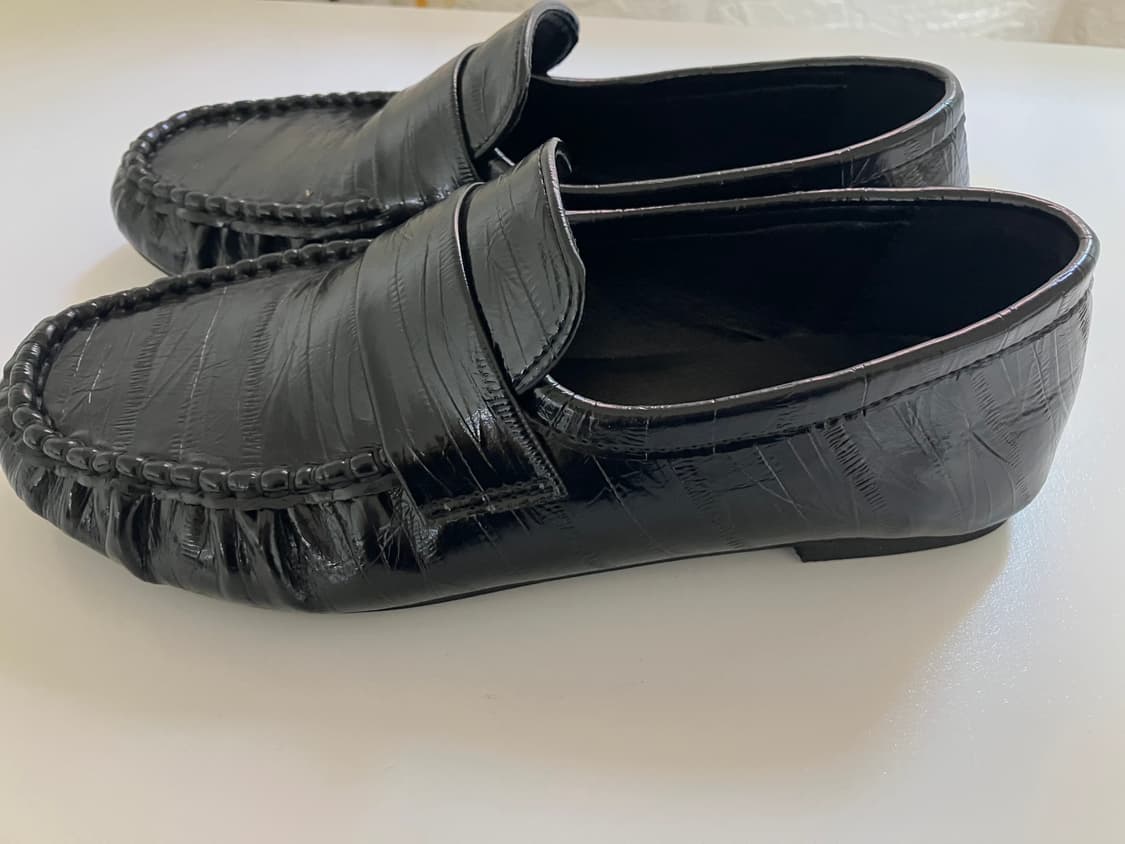 심플 링클 플랫로퍼 (블랙) 상품이미지2