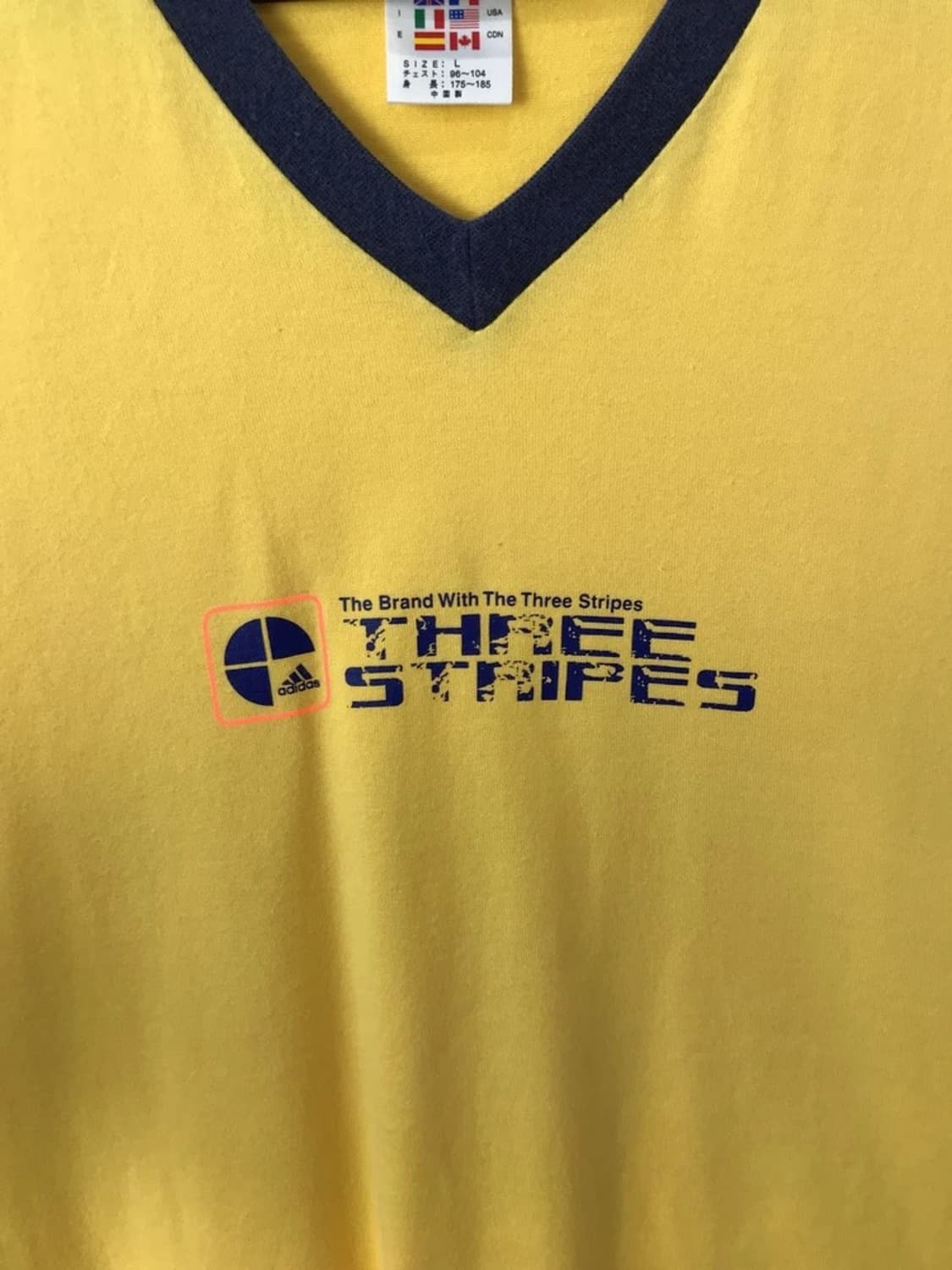 Adidas Yellow V-Neck Ringer Tee 상품이미지6