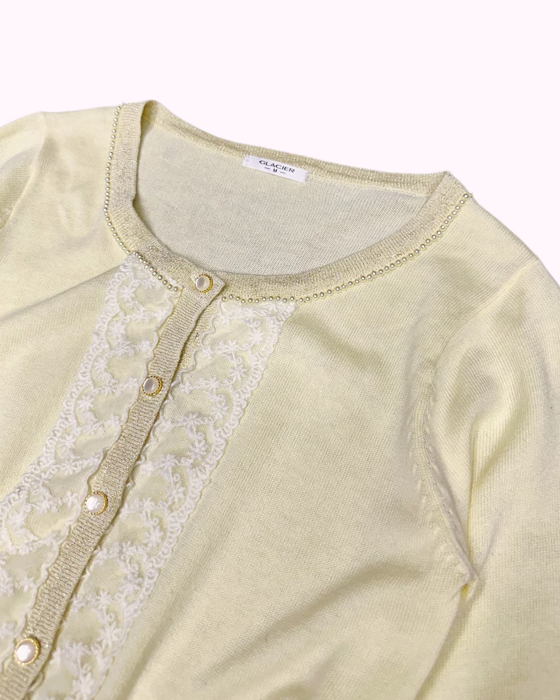 yellow lace knit cardigan 상품이미지2