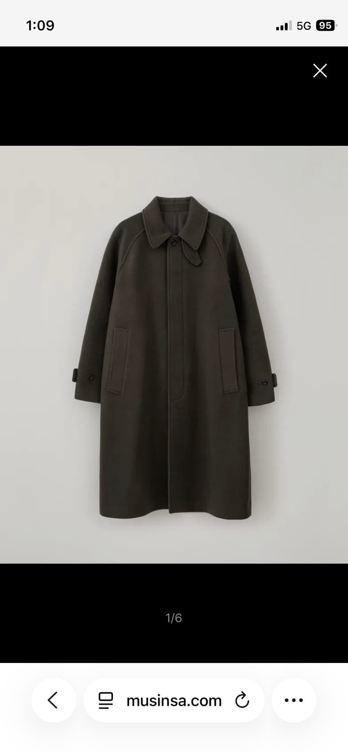 블랭크룸 스탠다드 발마칸 울 코트 차콜브라운 1 사이즈 상품이미지1