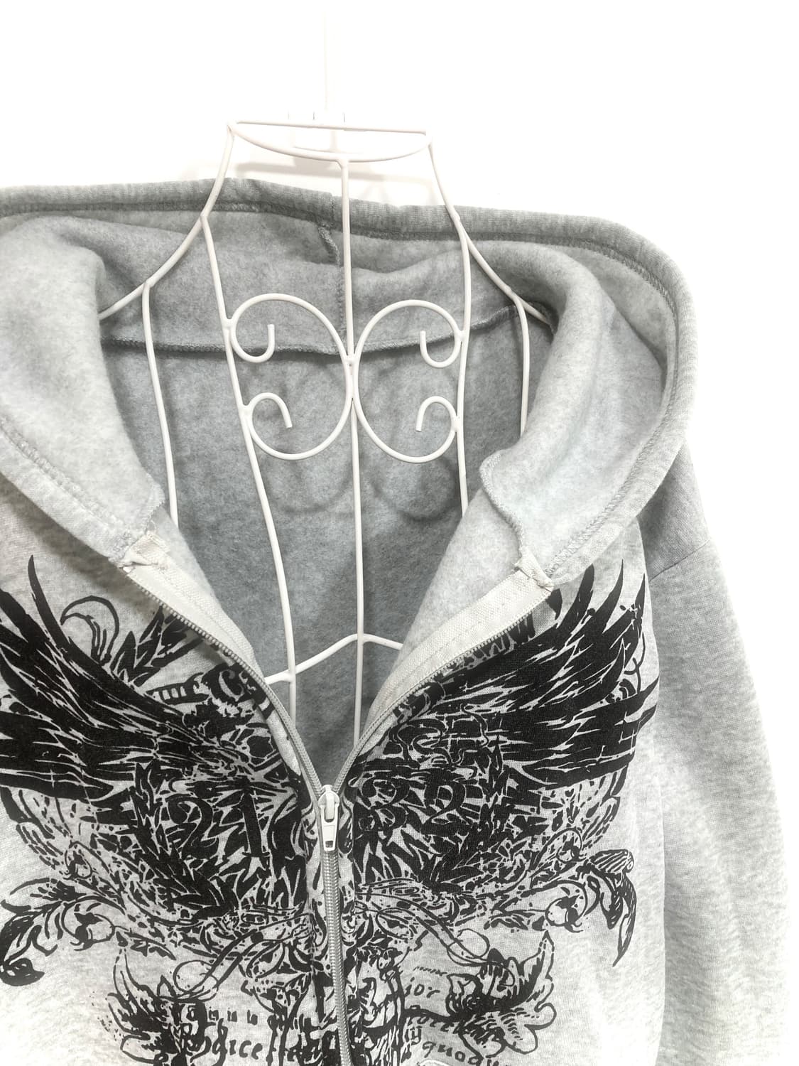 gray grunge hooded zip-up 상품이미지2